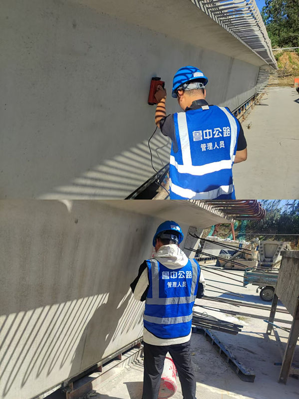 試驗(yàn)檢測人員檢測成品梁6K-V6a_副本 試驗(yàn)檢測人員檢測成品梁6K-V6a_副本