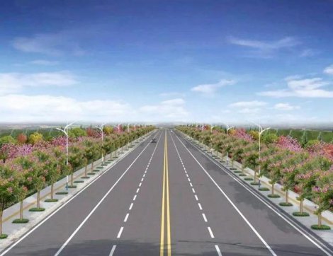 山東正在建設(shè)的一條高速公路，全線長292.5公里，分兩部分建設(shè)